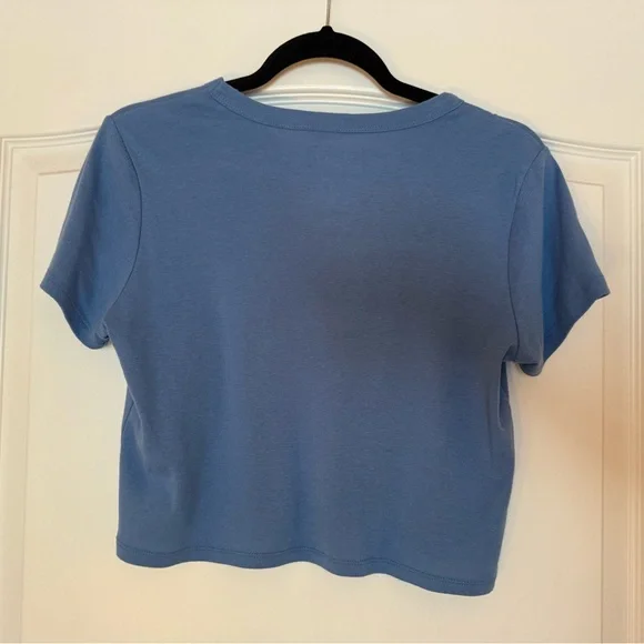 Blue Smiley Face Crop Top - Picture 5 of 6